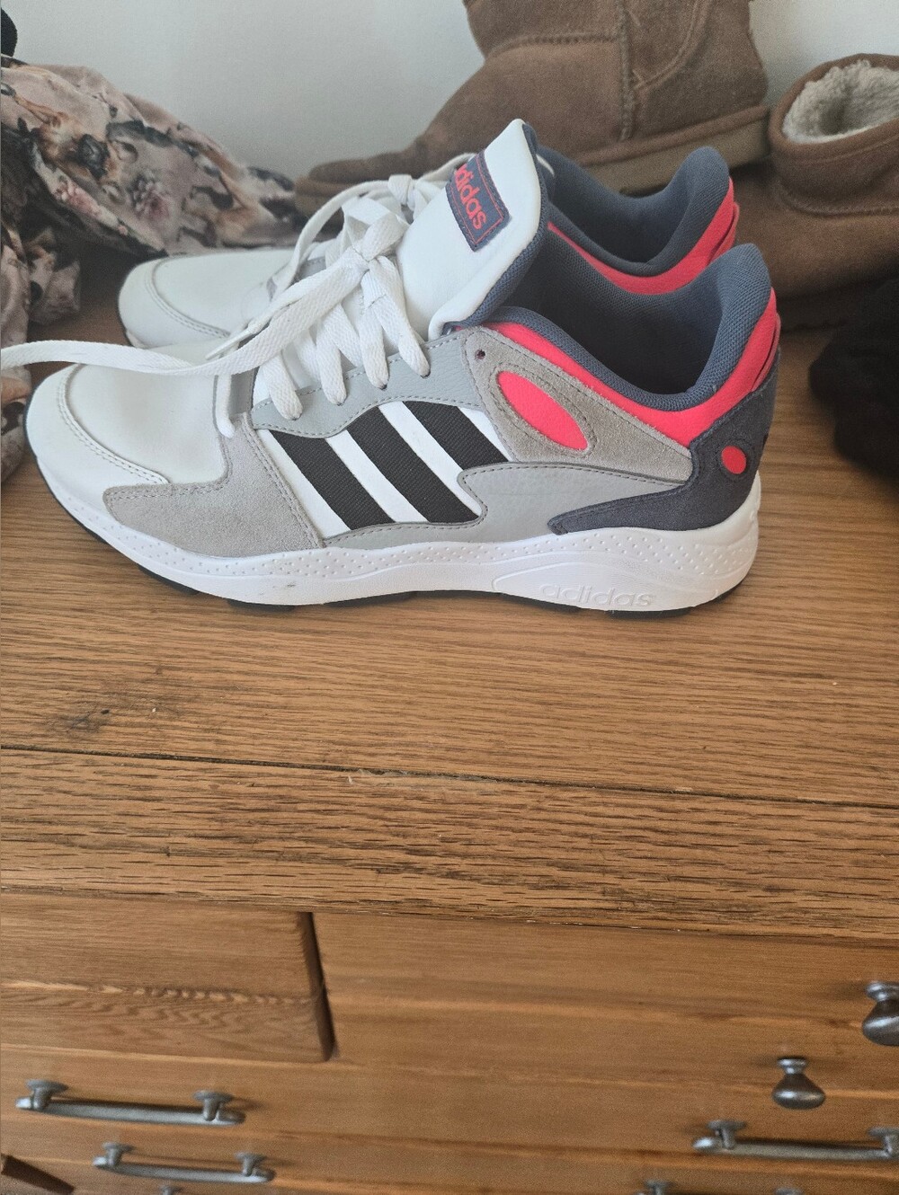adidas Women’s White Gray & Pink Athletic Sneakers